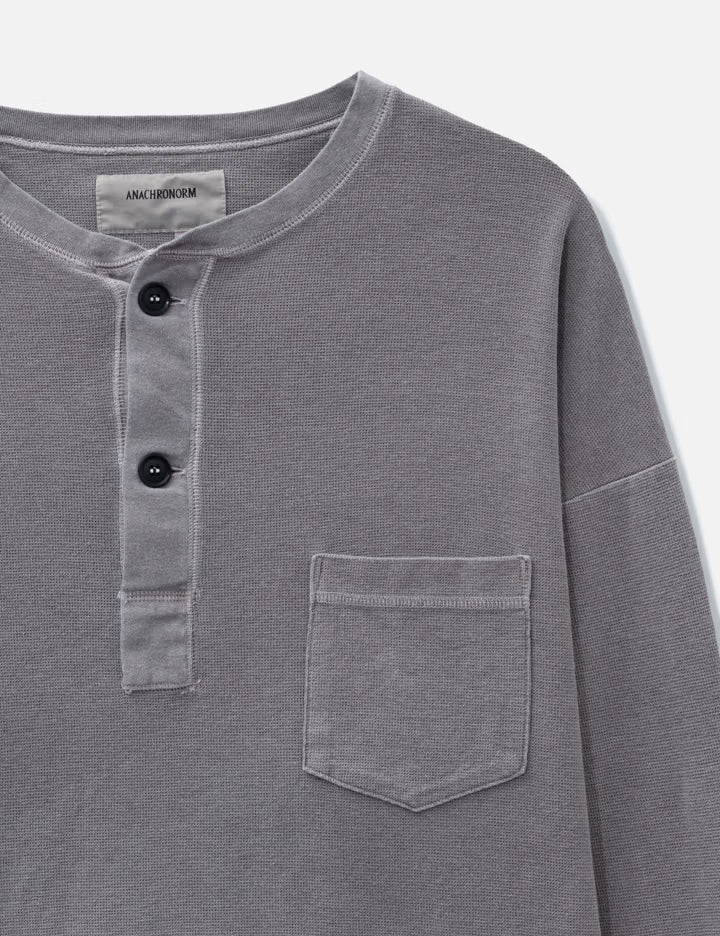 Pigment Thermal Henley Neck Long Sleeve T-Shirt
