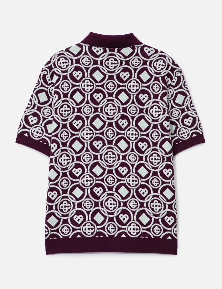 Monogram Cotton Knit Polo Shirt