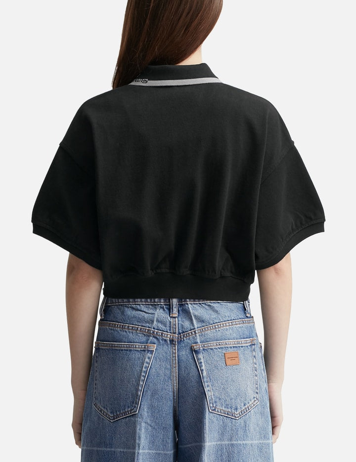 Cropped Cinched Cotton Polo