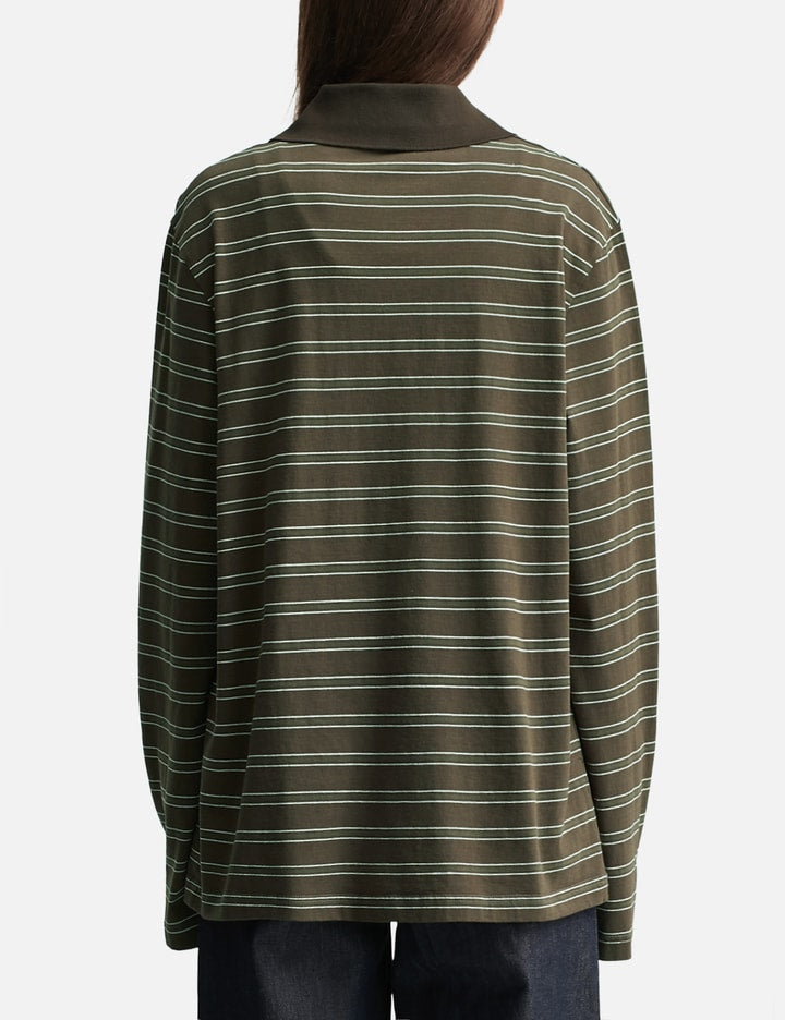Long-Sleeve Striped Polo Shirt