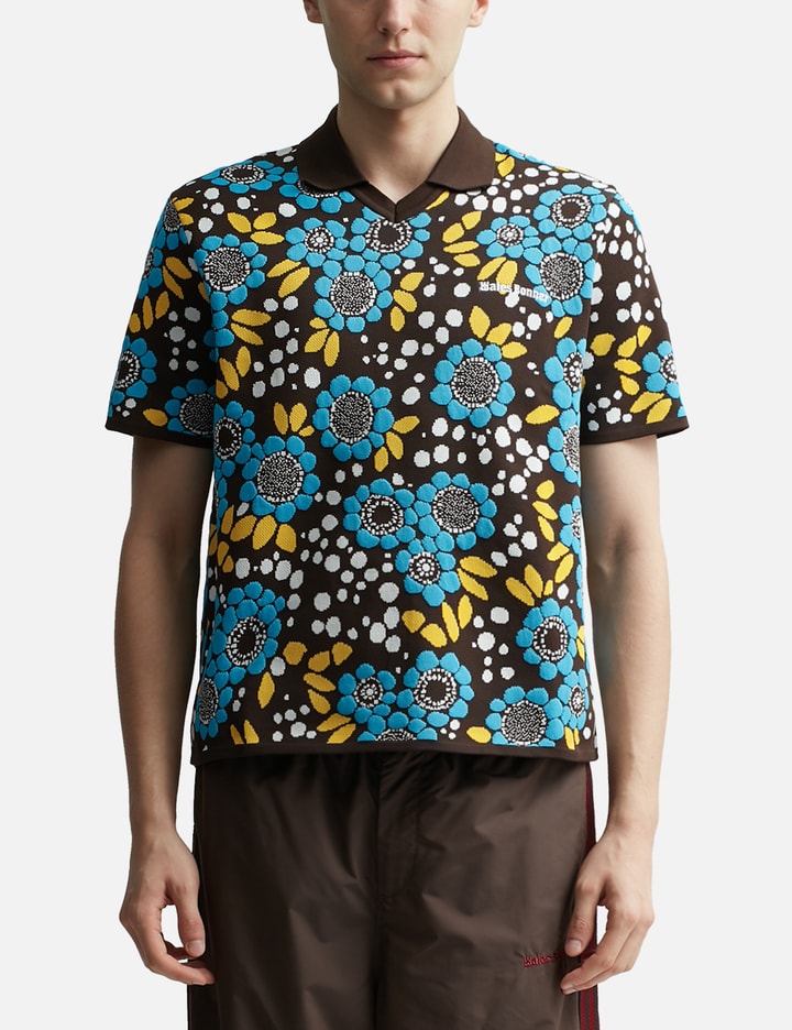 Wales Bonner Knit Floral Polo Shirt