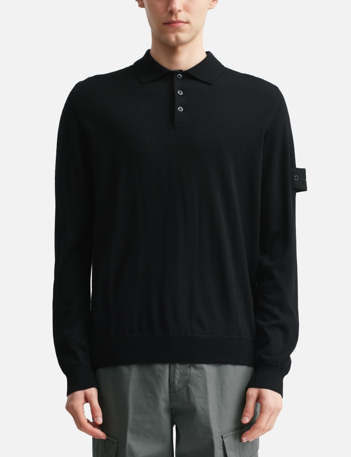 Pure Light RWS Wool_Stone Island Ghost Long-sleeve Polo Jumper