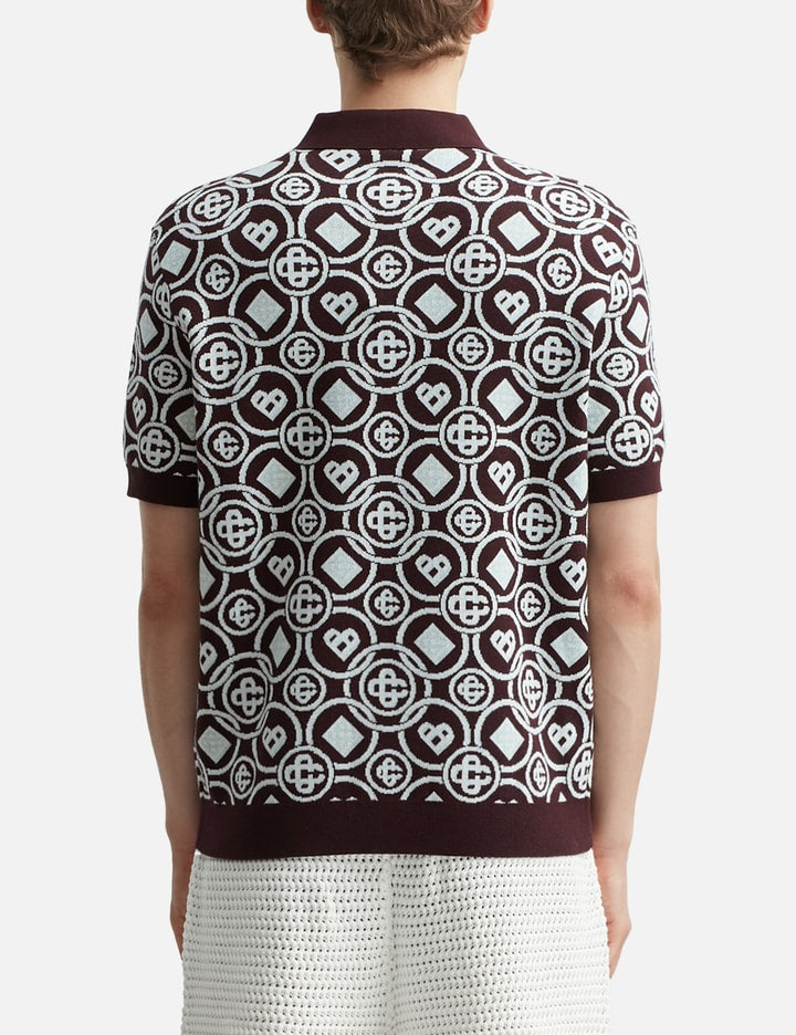 Monogram Cotton Knit Polo Shirt