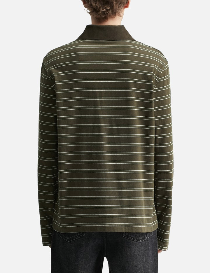 Long-Sleeve Striped Polo Shirt
