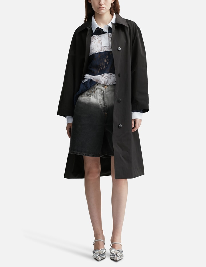 Navy Lace Stripe Piqué Top