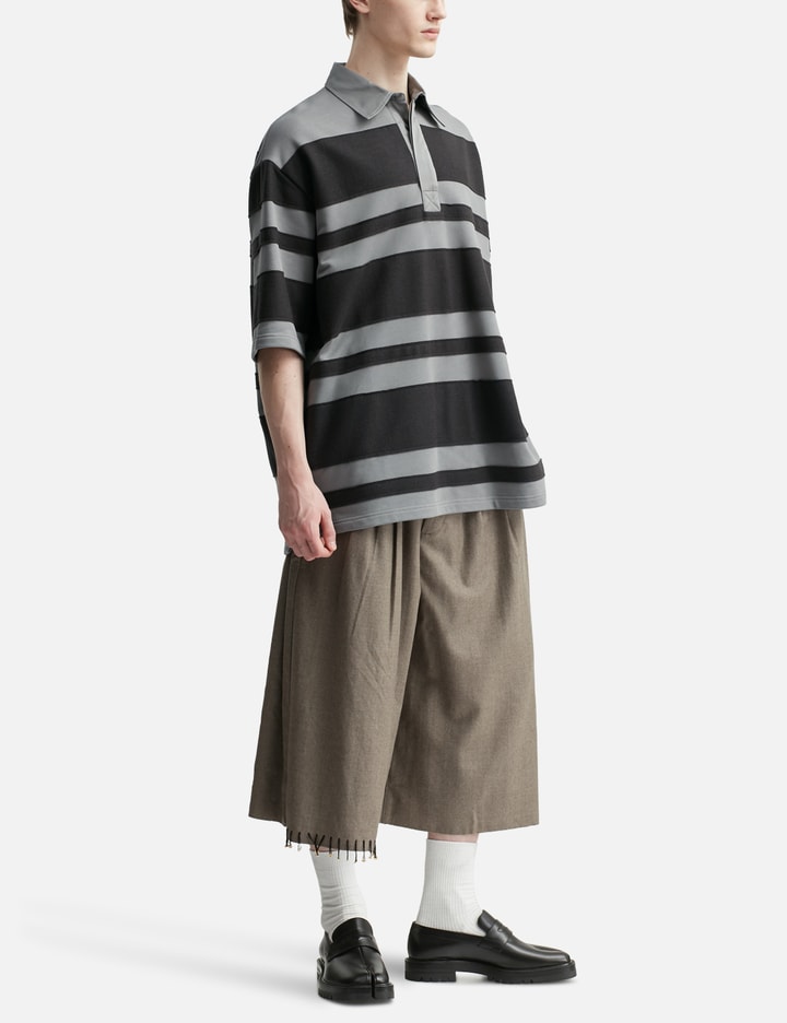 Grey Cotton Ami De Coeur Stiped Polo