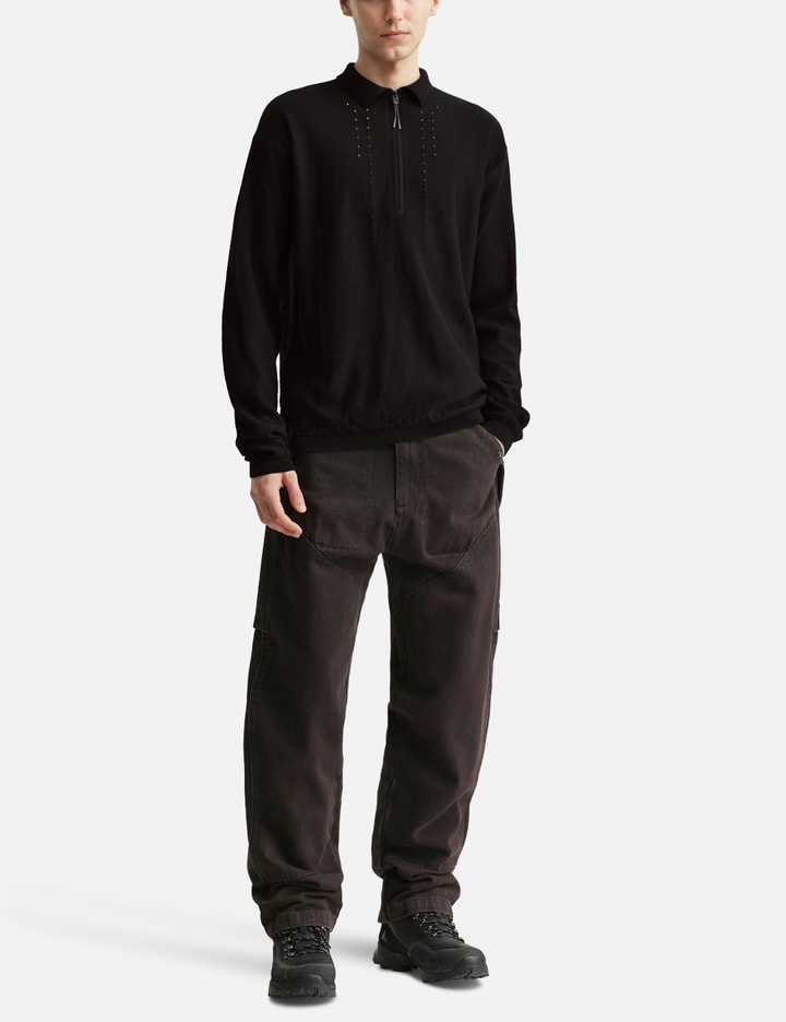Pinched Wool Knit Polo