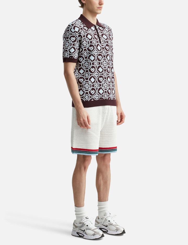 Monogram Cotton Knit Polo Shirt