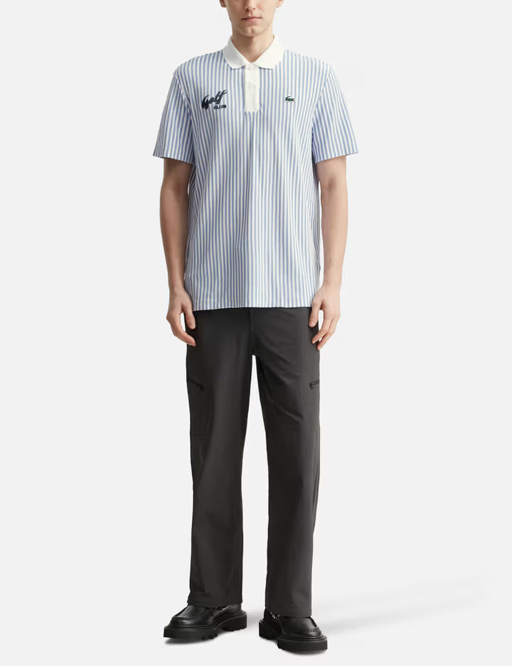 Men's Thermo-Regulating Striped Golf Polo