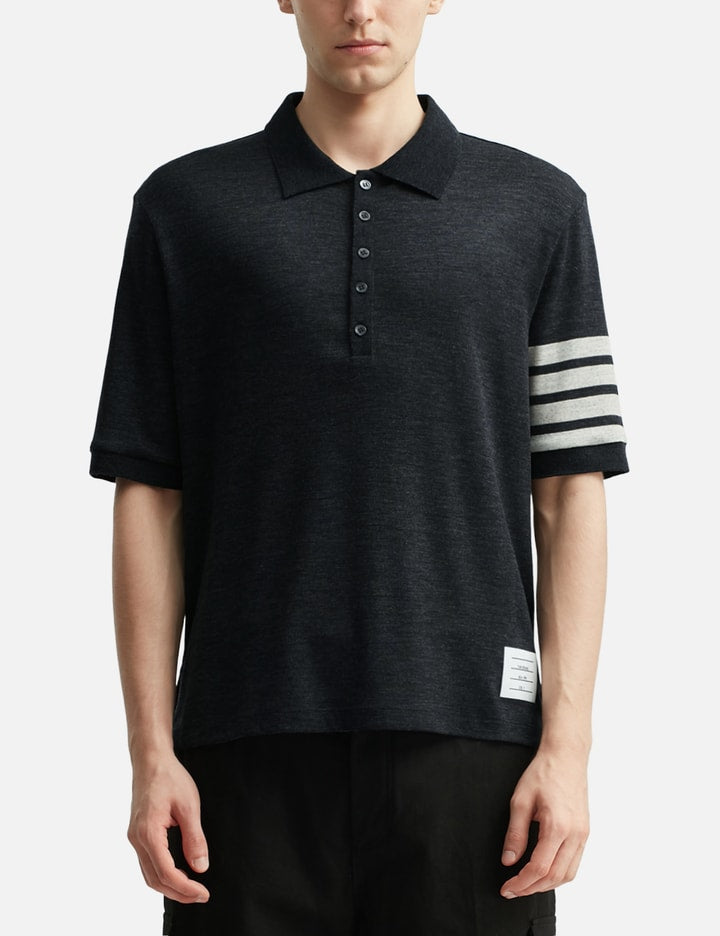 Wool Jersey 4-Bar Polo