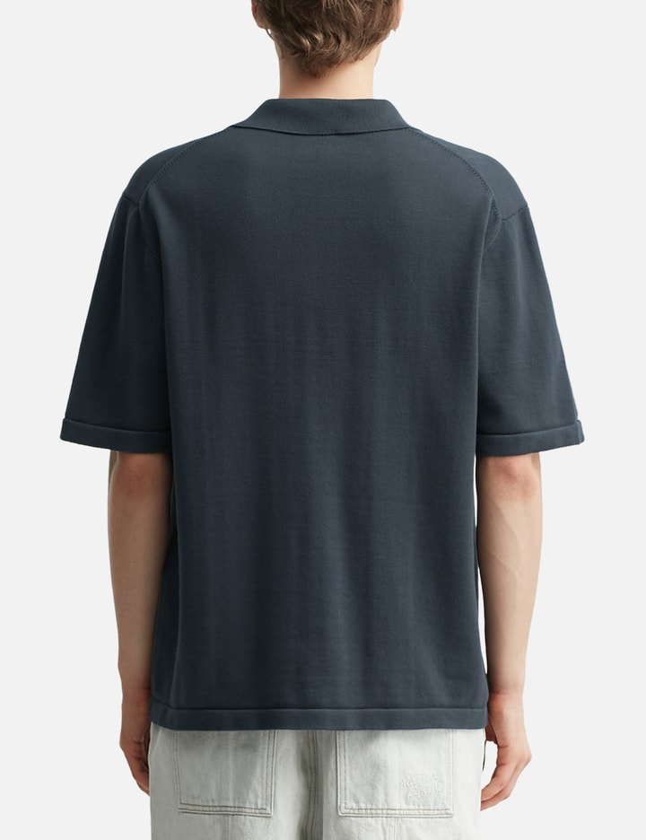 Bold Fox Head Embroidered Knitted Polo