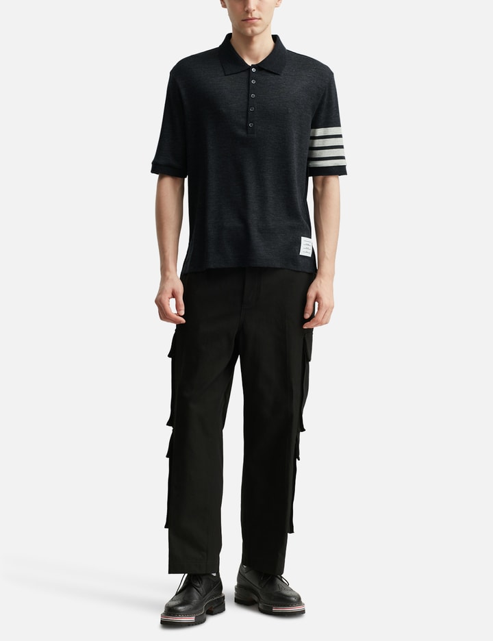 Wool Jersey 4-Bar Polo