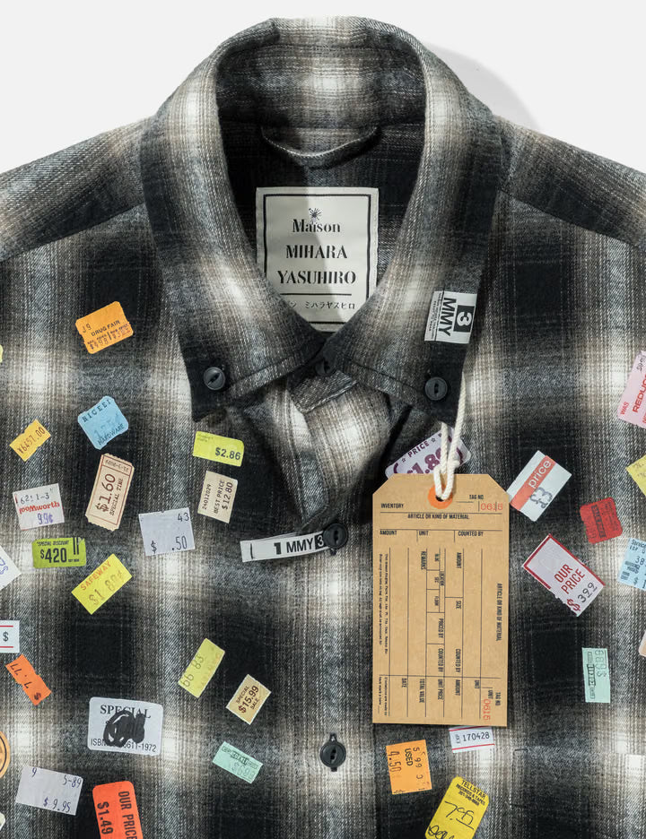 Price Sticker Printed Check Shirt