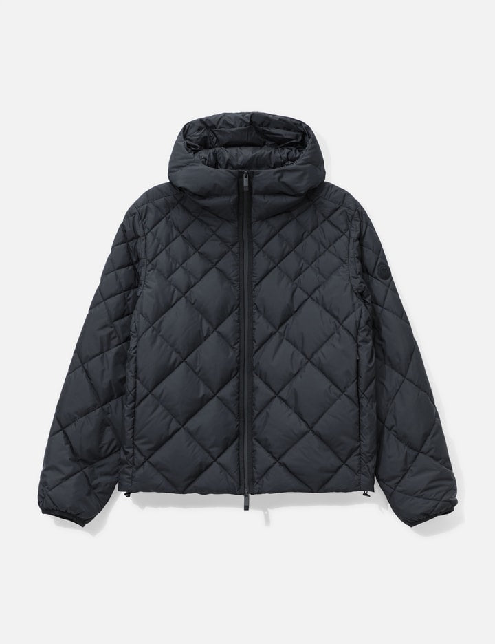 Merak Geometric-Quilted Hooded Short Down Jacket