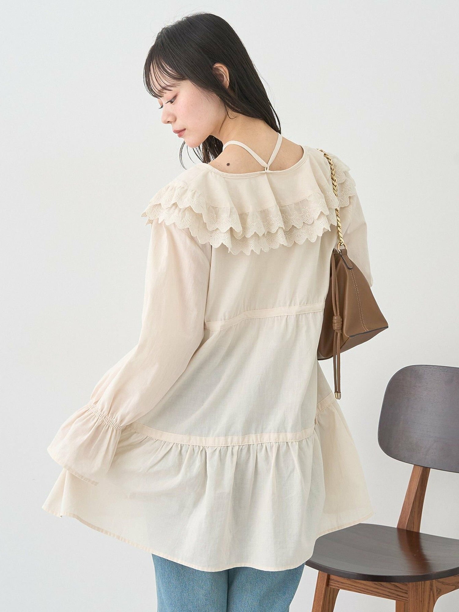 Mizuki Ribbon Ruffle Mini Dress