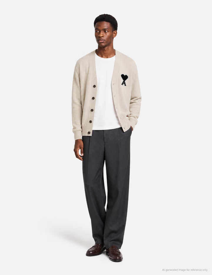 Wool Cardigan With Ami De Coeur