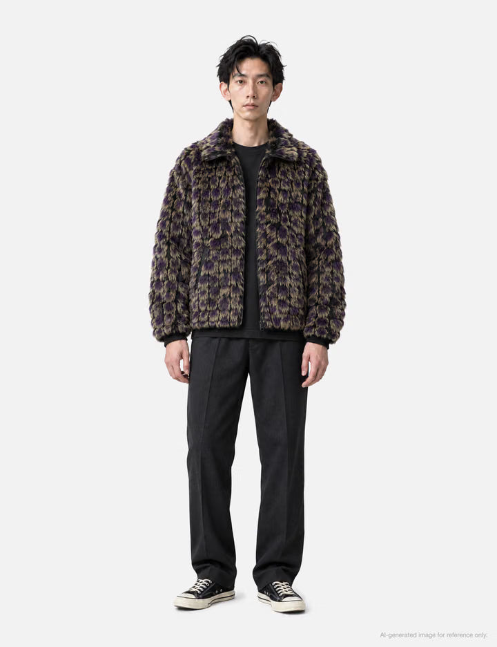 Raglan Fur Jacket - Crocodile Fur