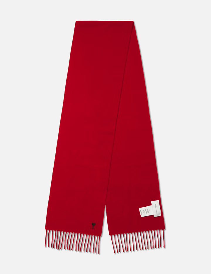 Red Wool Scarf With Ami De Coeur