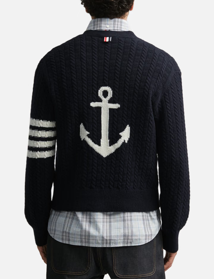 Relaxed Cable Stitch 4-Bar Cardigan