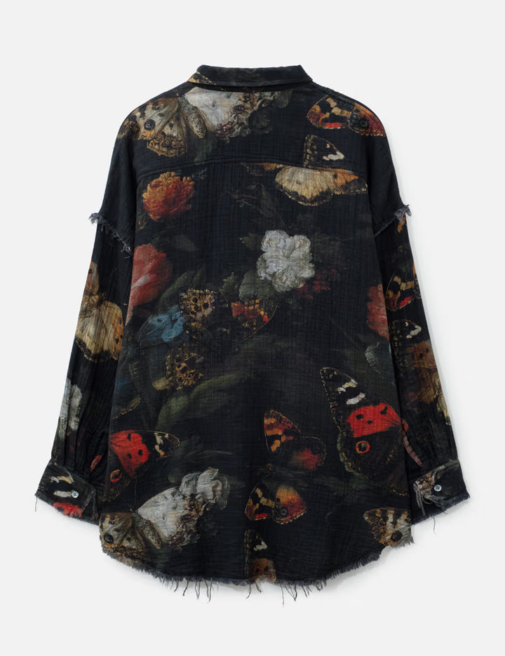 Reversible Shredded Seam Drop Neck Shirt