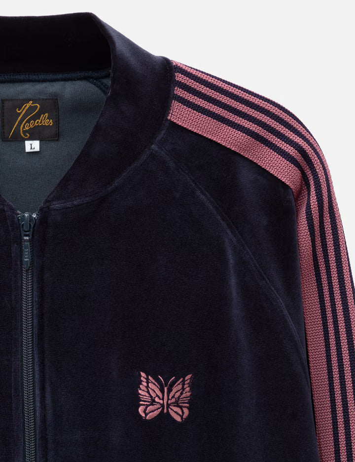 Rib Collar Track Jacket - C/PE Velour