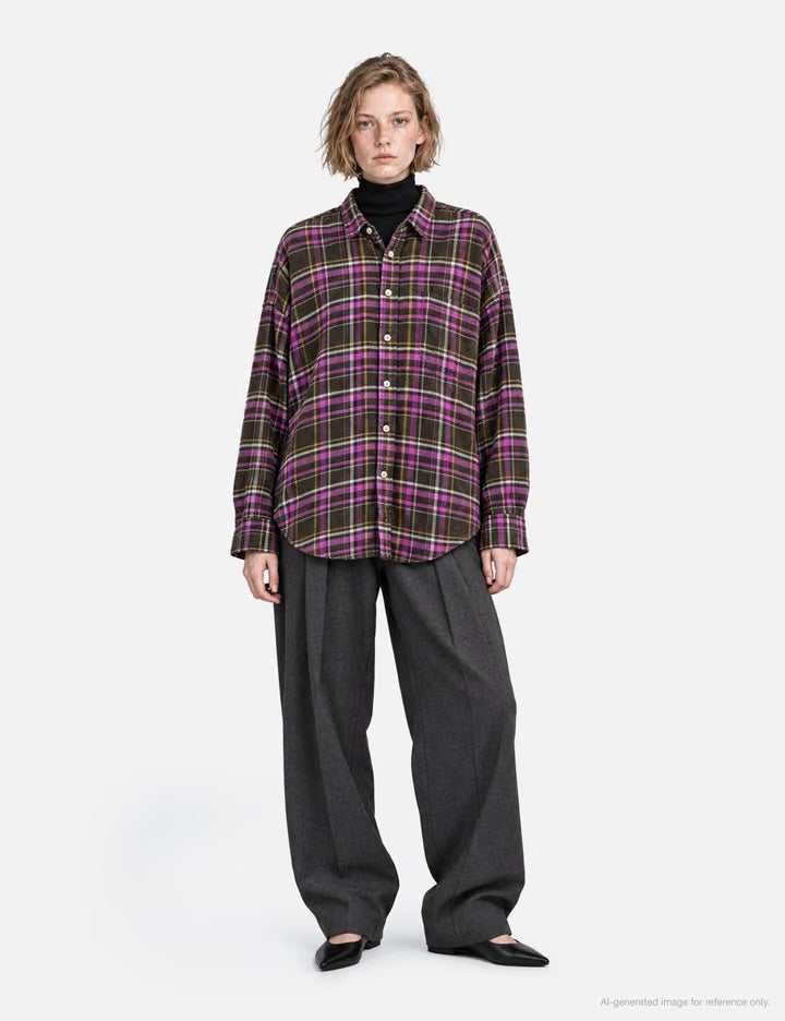 Scarf Inset Drop Neck Shirt