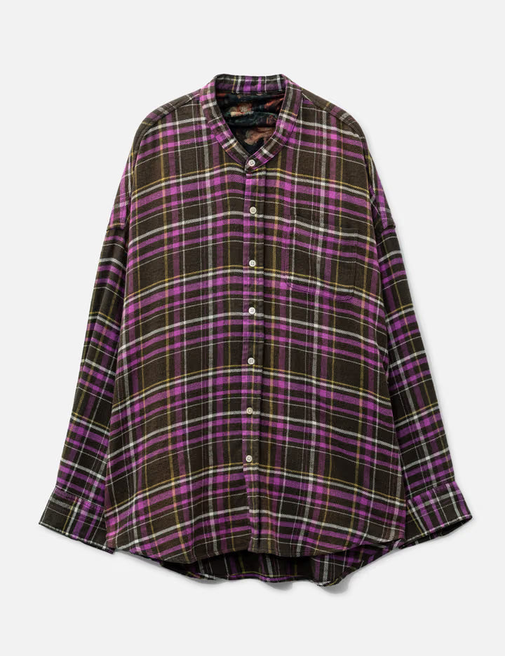 Scarf Inset Drop Neck Shirt