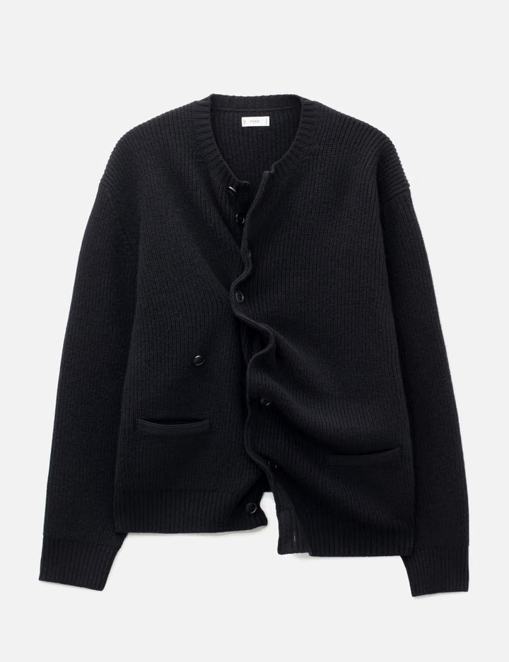 Sculptural Wired Crew Neck Cardigan