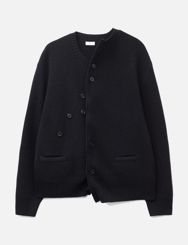 Sculptural Wired Crew Neck Cardigan