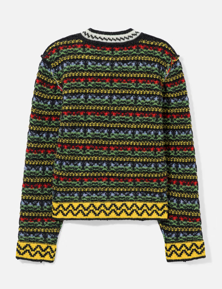 Shetland Wool Sweater With Fairisle Motif