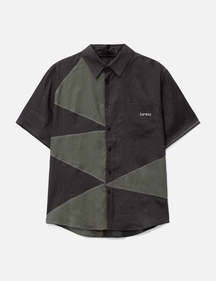 Palermo Patchwork Linen Shirt In Black