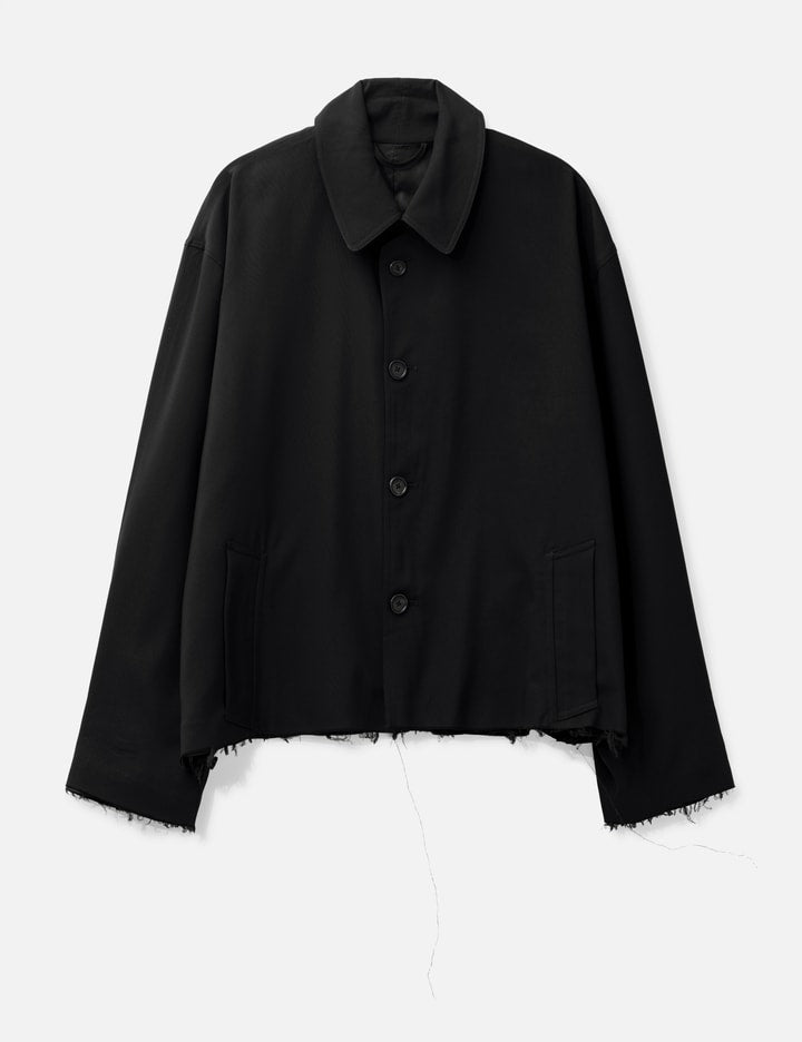 Black Dissolved Cut Out Balmacaan Coat