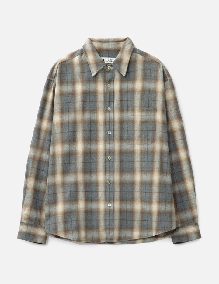 Ombre Flannel One Pocket Checkered Shirt