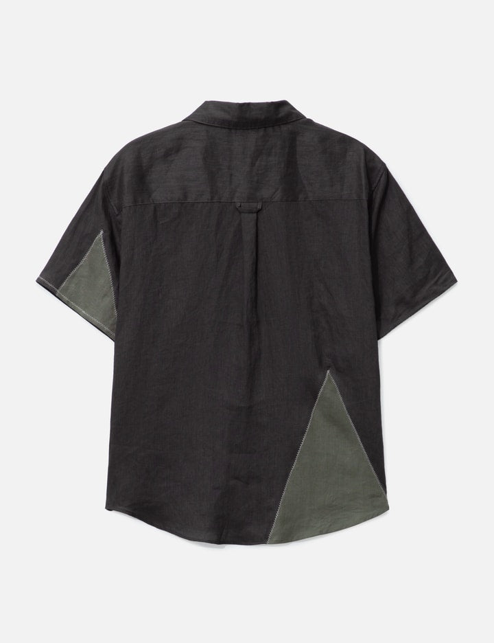 Palermo Patchwork Linen Shirt In Black
