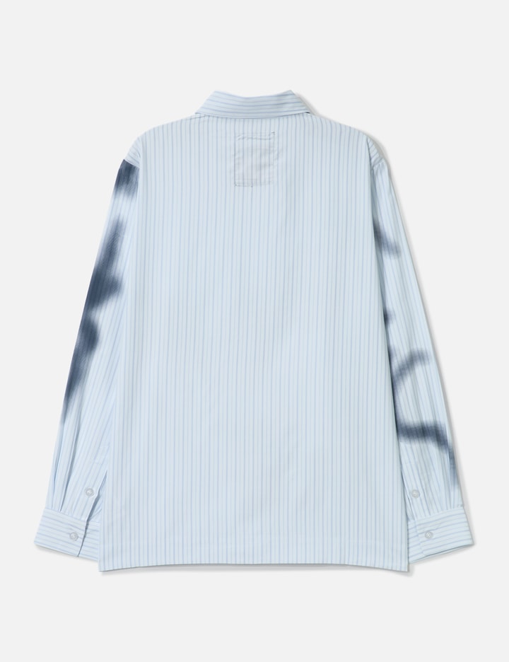 Blurry Face Airbrush Striped Button Up