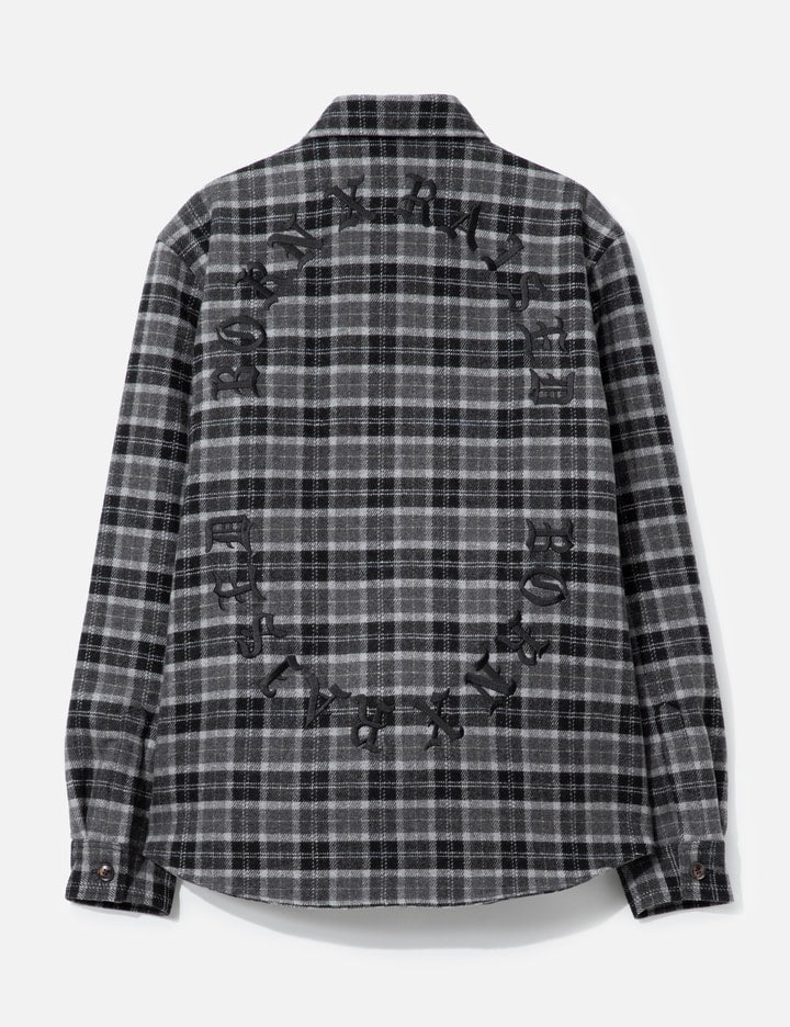 Oversized Embroidered Flannel Shirt Jacket