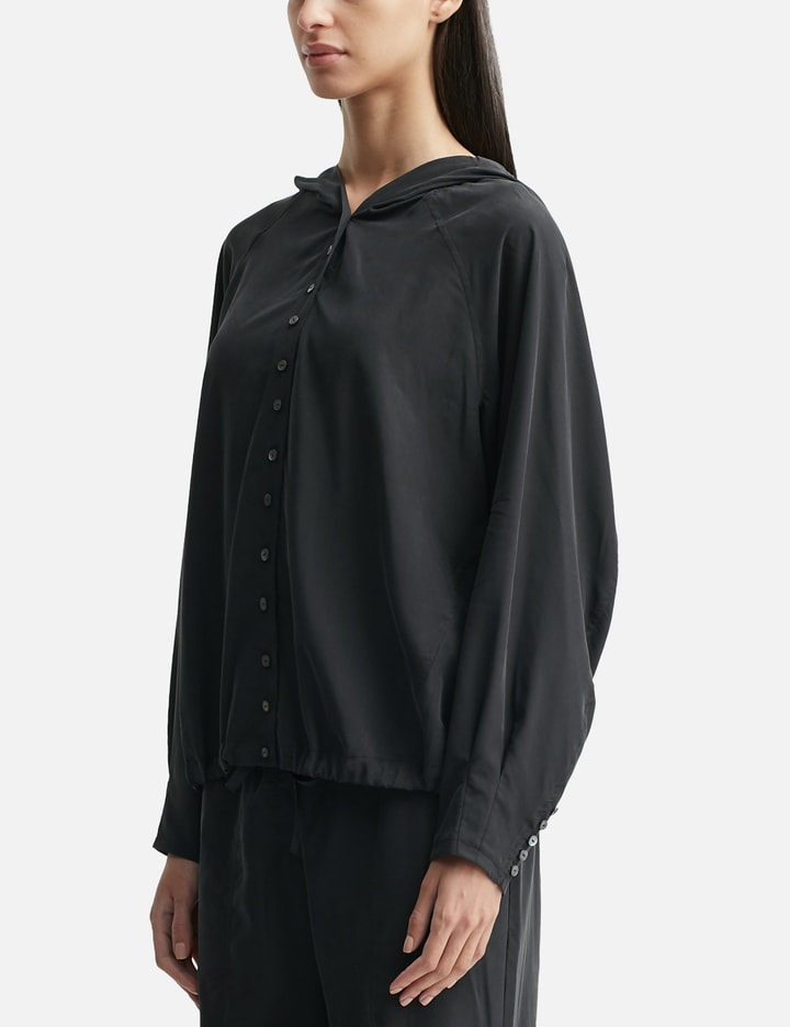 Washed Hooded Button-up Shirt