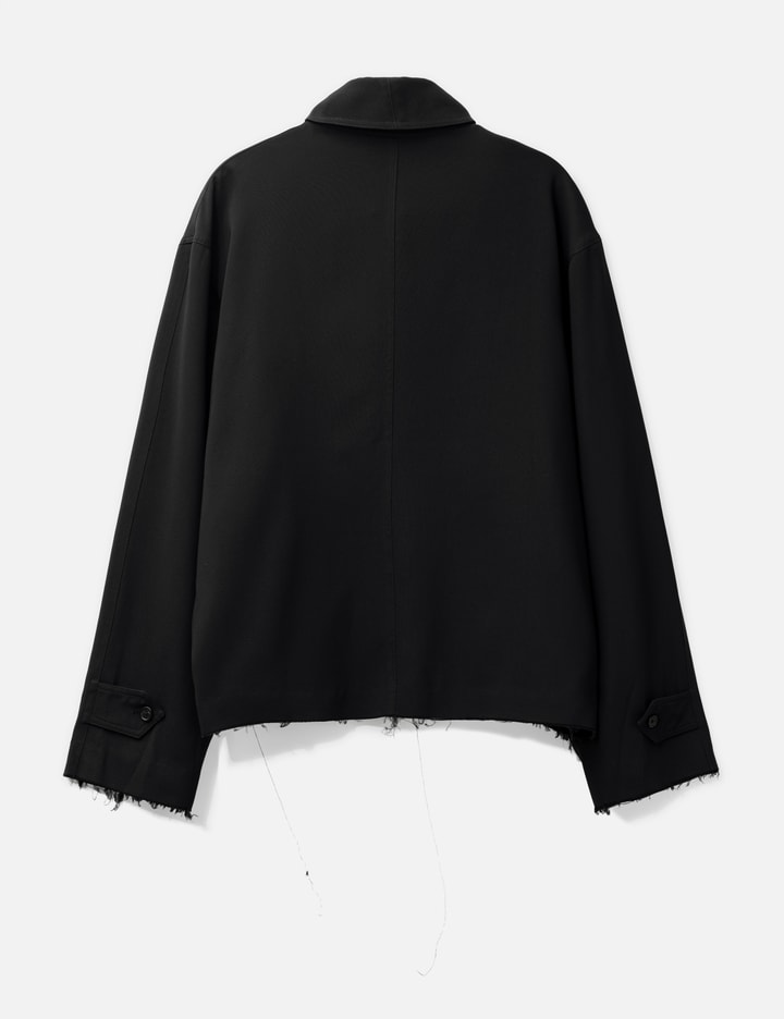 Black Dissolved Cut Out Balmacaan Coat