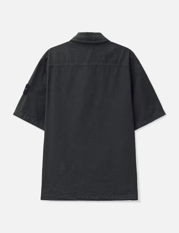 Brushed Organic Cotton Canvas 'Old' Effect Shirt