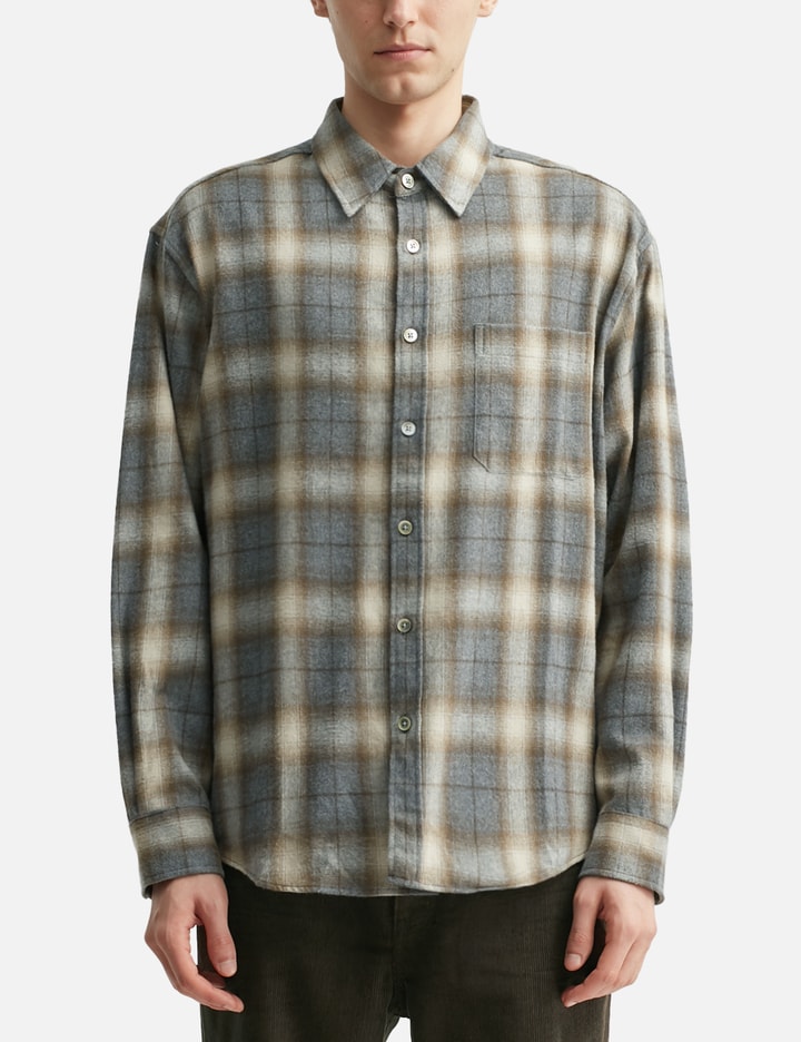 Ombre Flannel One Pocket Checkered Shirt