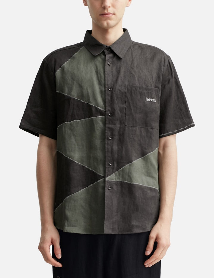 Palermo Patchwork Linen Shirt In Black
