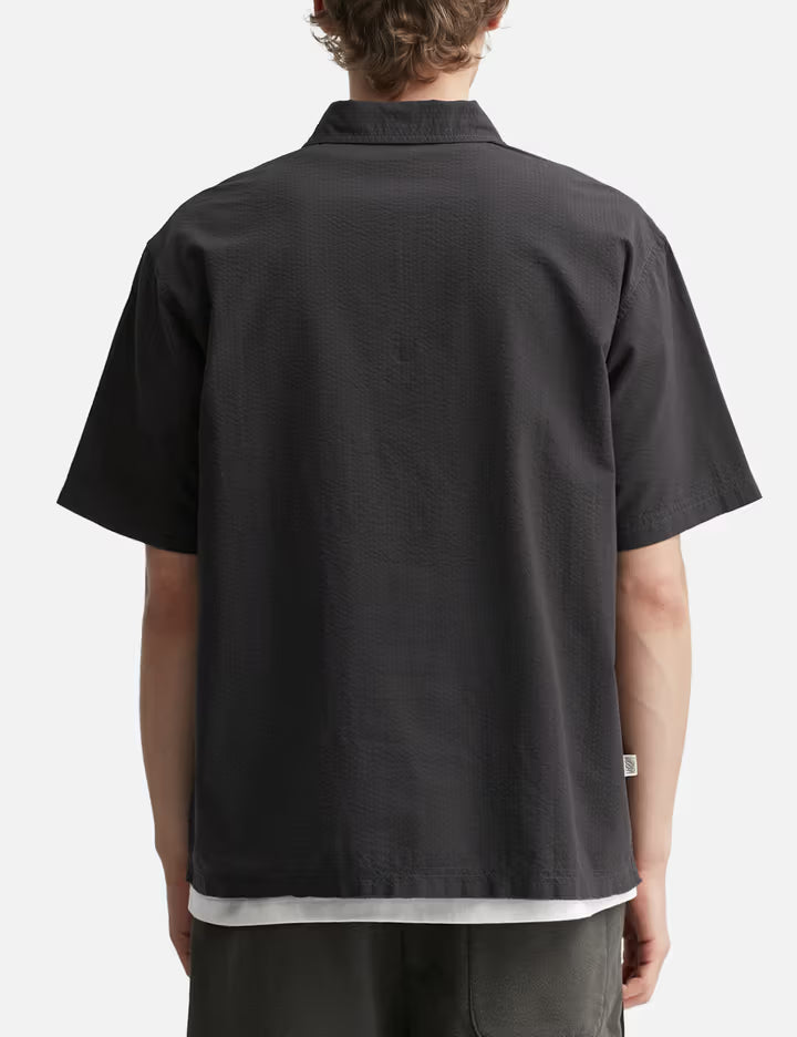 Seersucker Quarter Zip Shirt