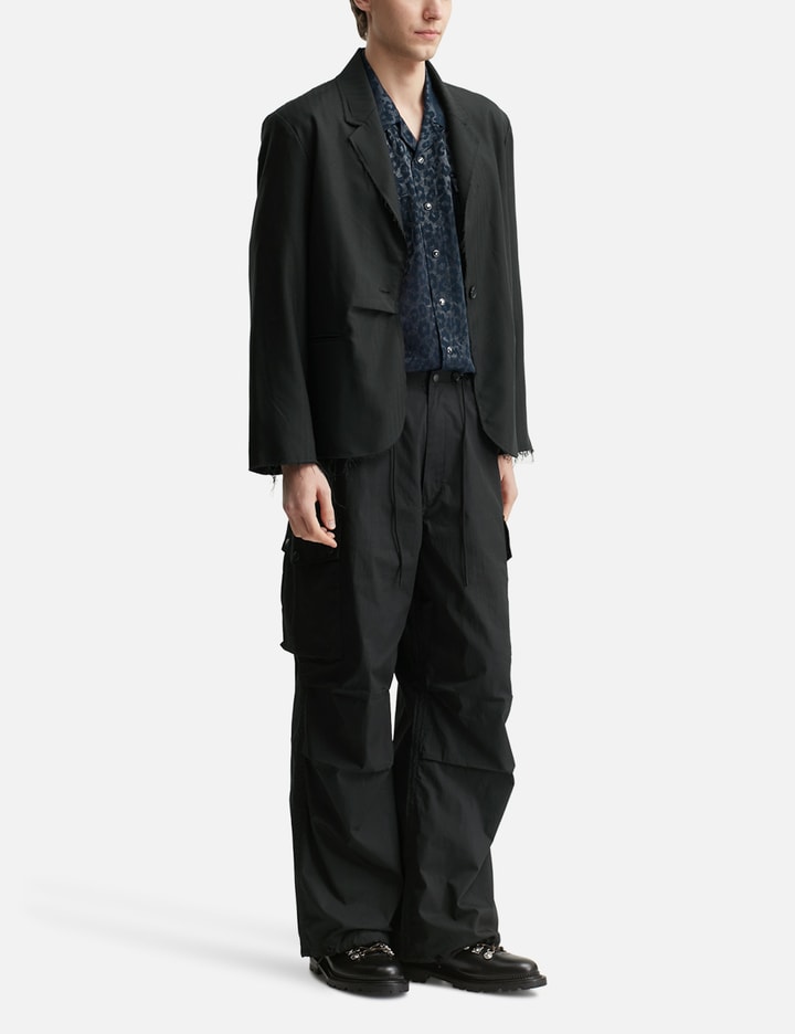 Short Sleeves Western Shirt - Rayon Leopard Jacquard