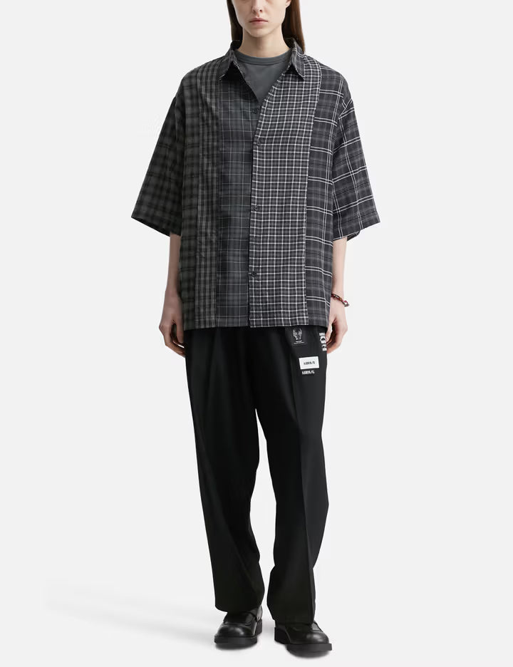 Check Mixed Short Sleeve Shirt