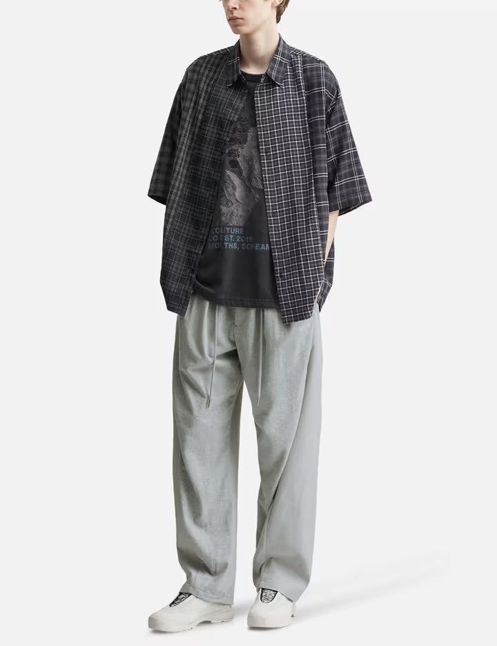 Check Mixed Short Sleeve Shirt