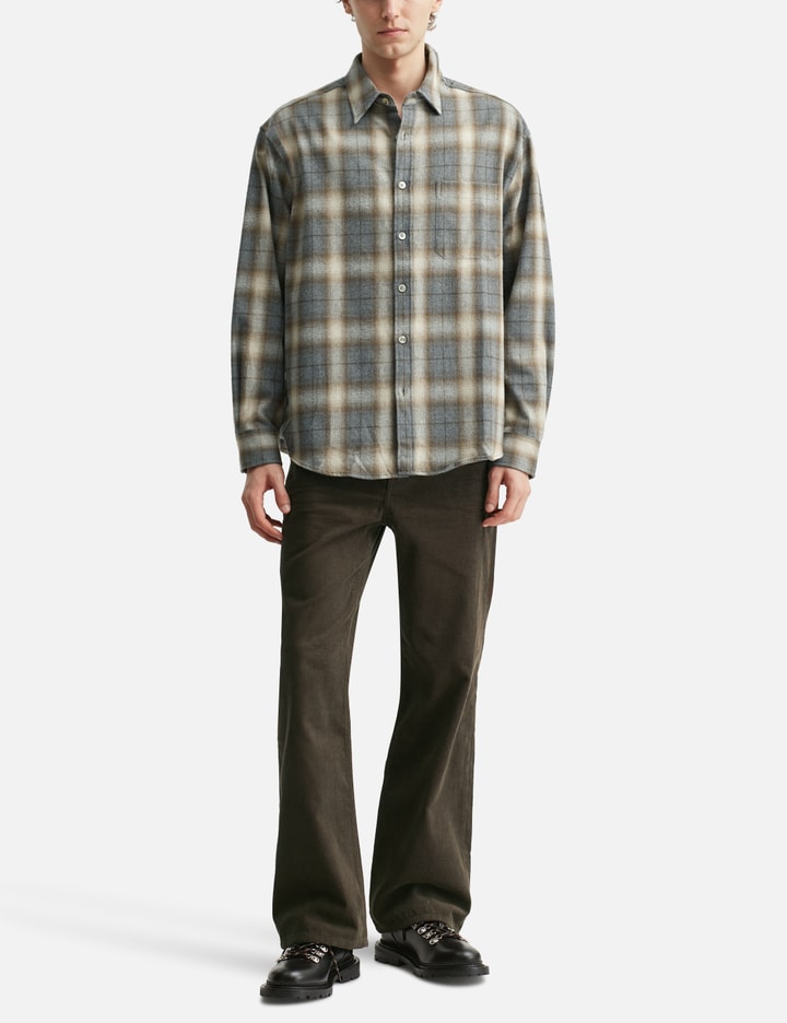 Ombre Flannel One Pocket Checkered Shirt