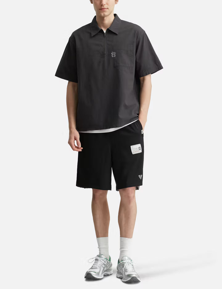 Seersucker Quarter Zip Shirt