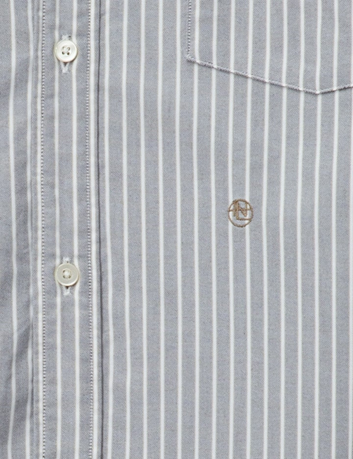 Button Down Stripe Wind Shirt