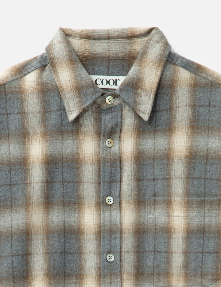 Ombre Flannel One Pocket Checkered Shirt