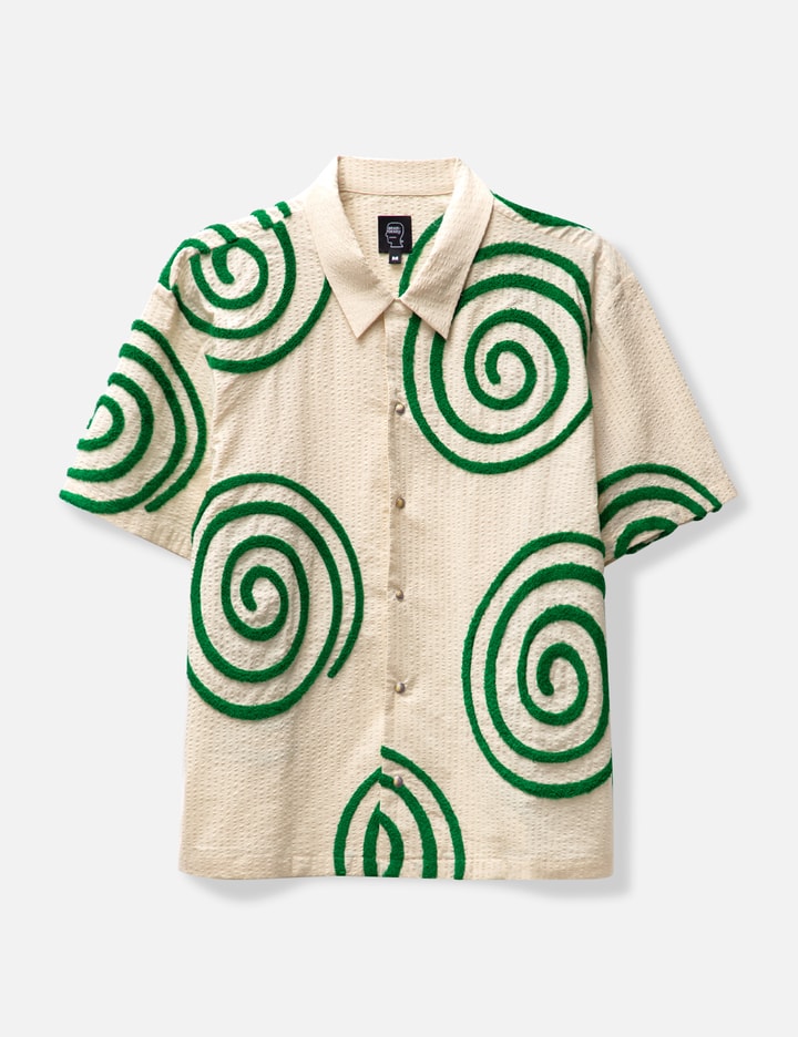 SWIRLS SHORT SLEEVE BUTTON UP